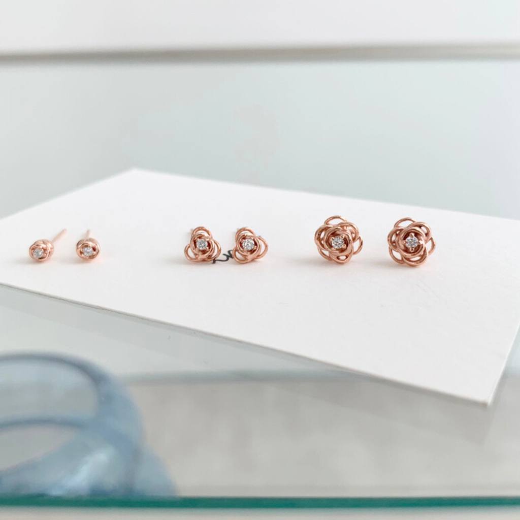 Seongjang Rose Gold Stud Earrings Set – KORYANGS